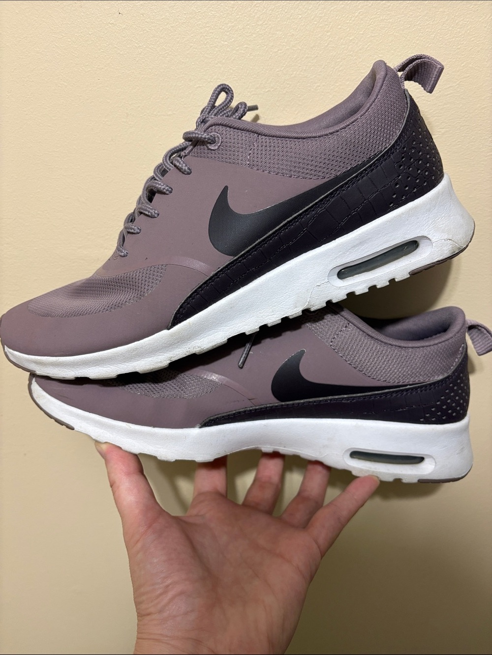 Nike Women's Air Max Sneaker in Mauve with Black Swoosh